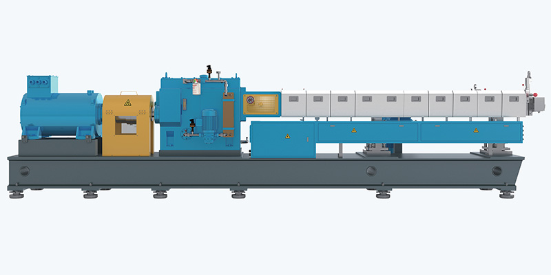 Flat twin-screw extruder